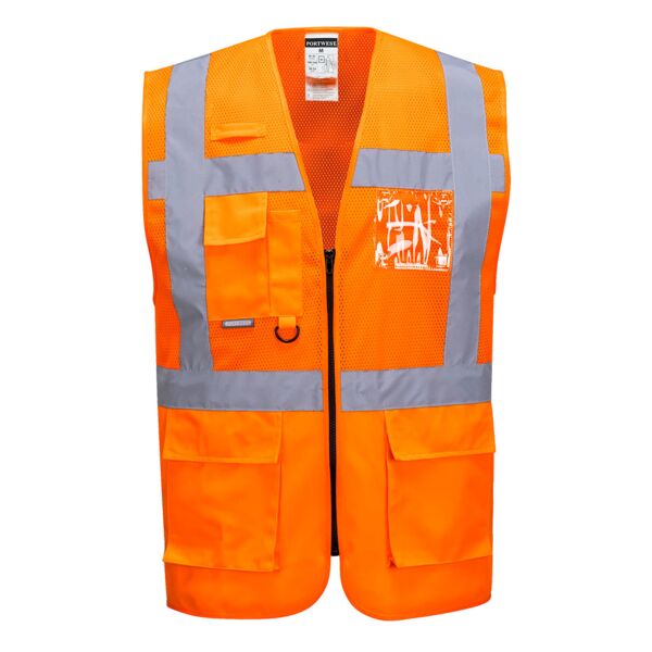 C496 Madrid Hi-Vis Half Mesh Executive Vest  Thumbnail