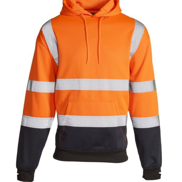 37181-7 Supertouch Hi Vis Orange Zipped Hooded Sweatshirt Thumbnail
